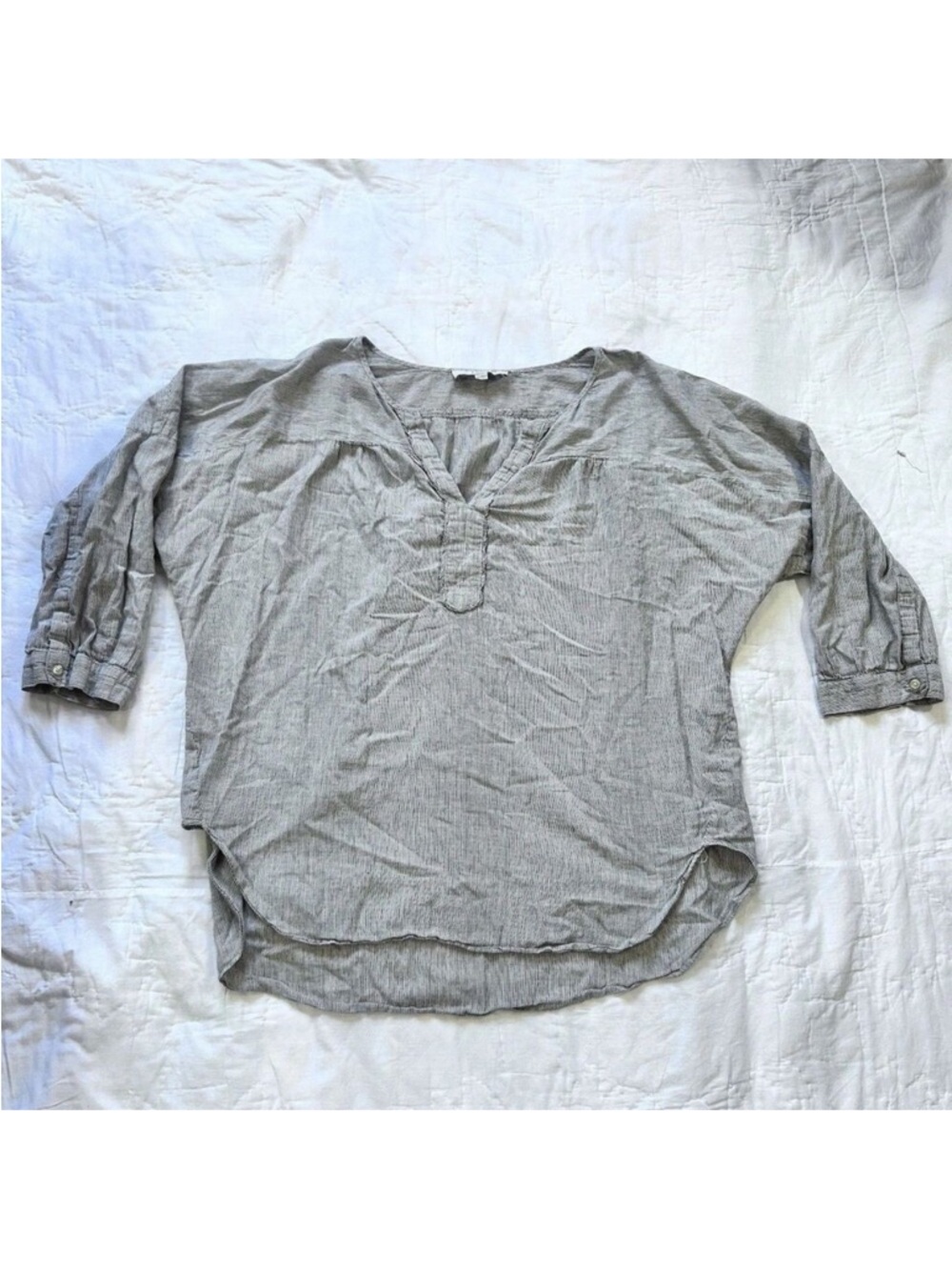 Ann Taylor LOFT Linen Blend Shirt Striped Lightweight Boxy Resort Top Women’s XL